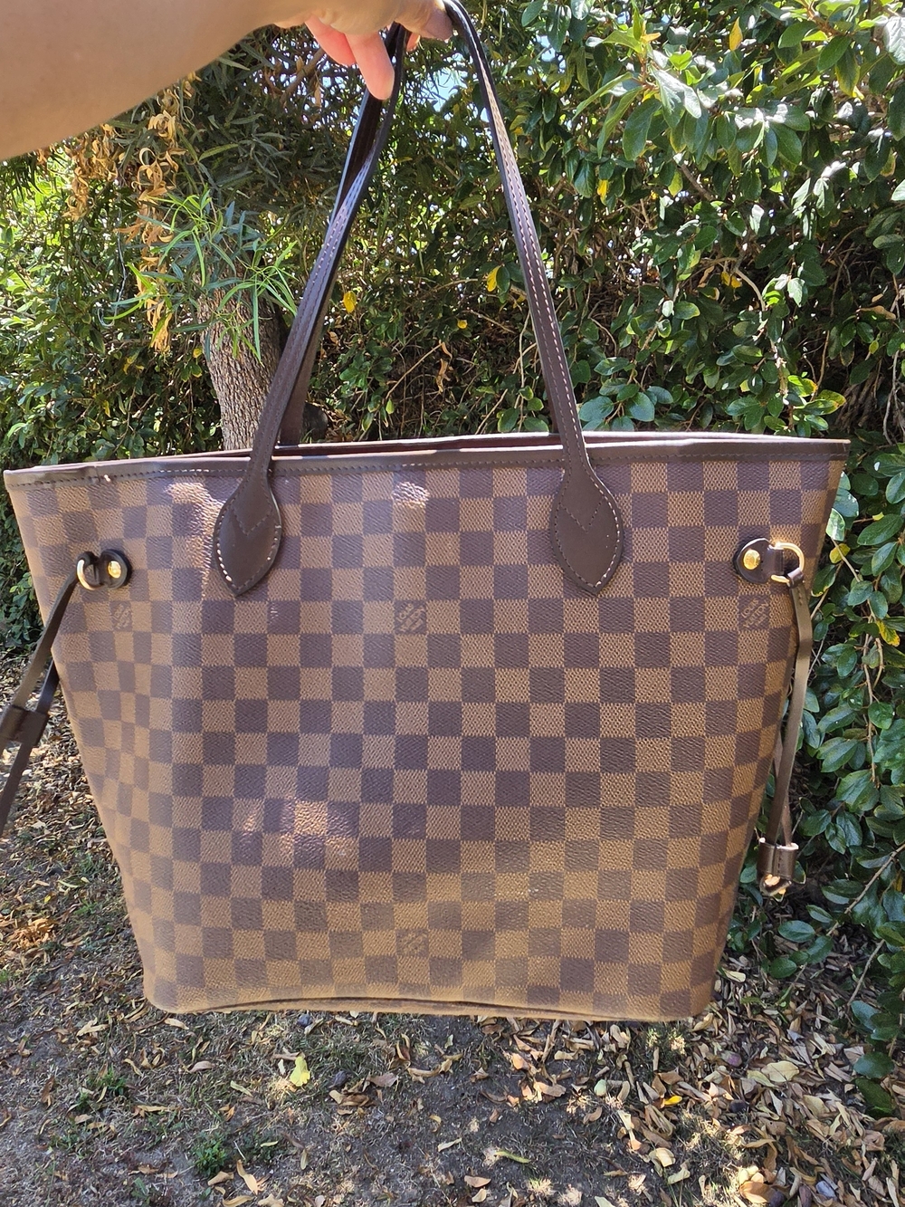 Source Unknown Brown Checkered Tote with Red Interior - Picture 5 of 11